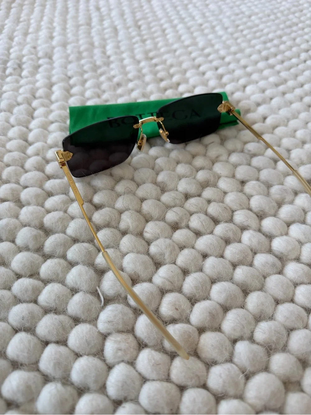 Bottega Veneta Black Lens Sunglasses with Gold Frame